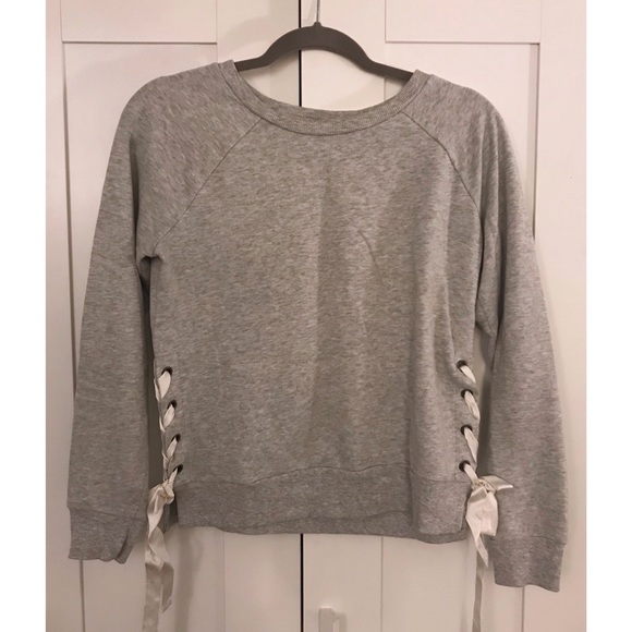 NEW Aerie Lace Up Side Tie Ribbon Sweatshirt - Picture 4 of 6
